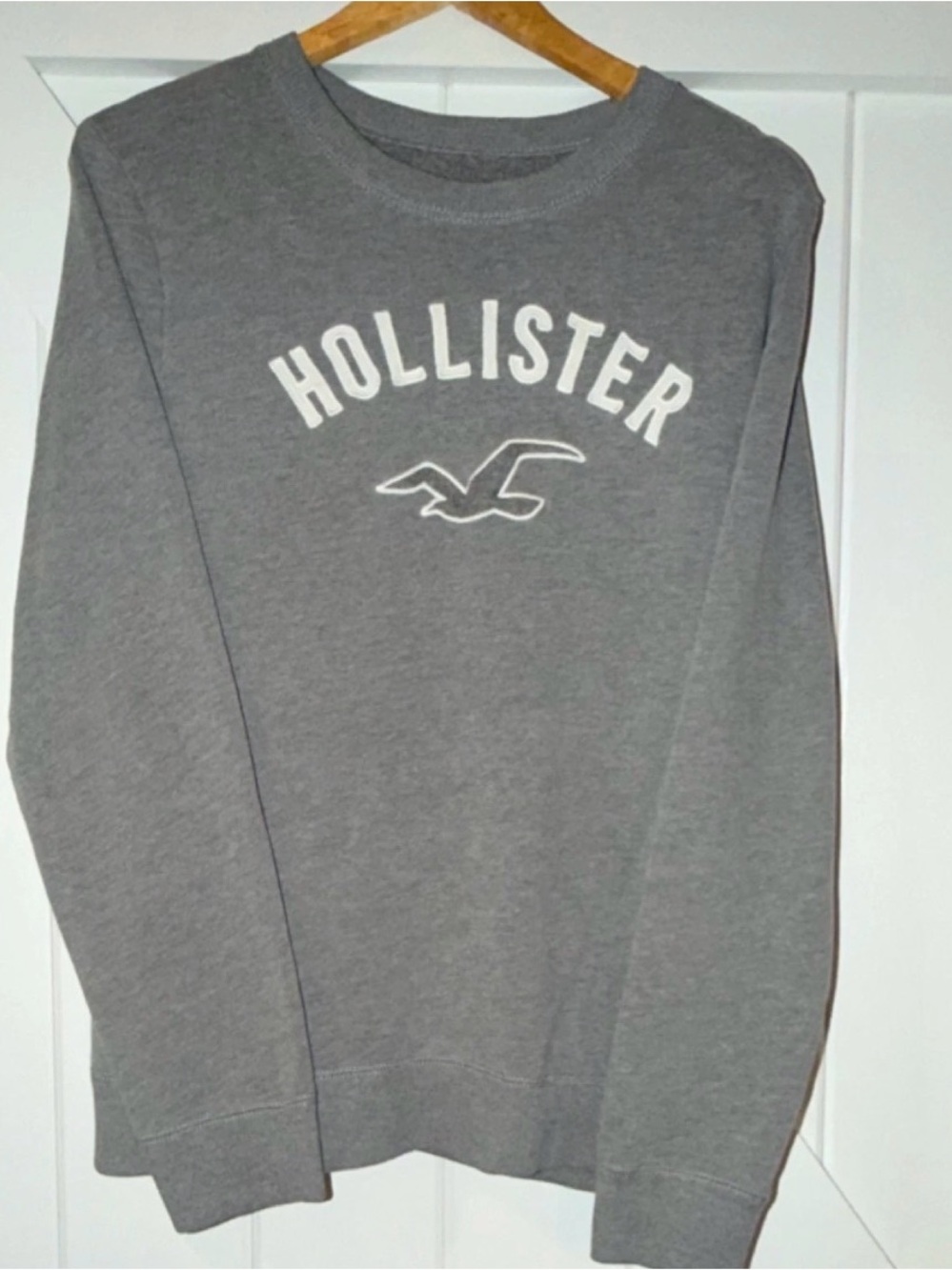 Y2K Hollister Heather Gray Logo Crewneck Sweatshirt